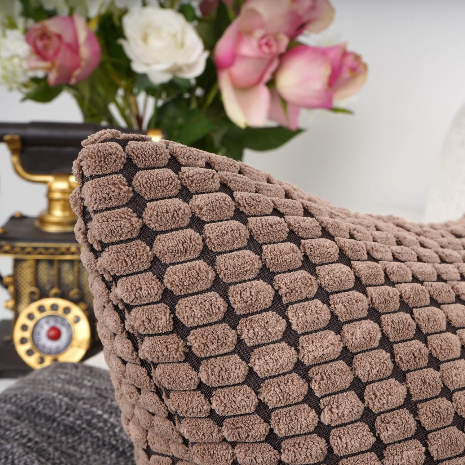 YOUR SMILE Cozy Bolster Pillow Cover Case for Couch Sofa Bed Comfortable Supersoft Corduroy Corn Striped Both Sides 12 X 20 Inches,Brown: Home & Kitchen