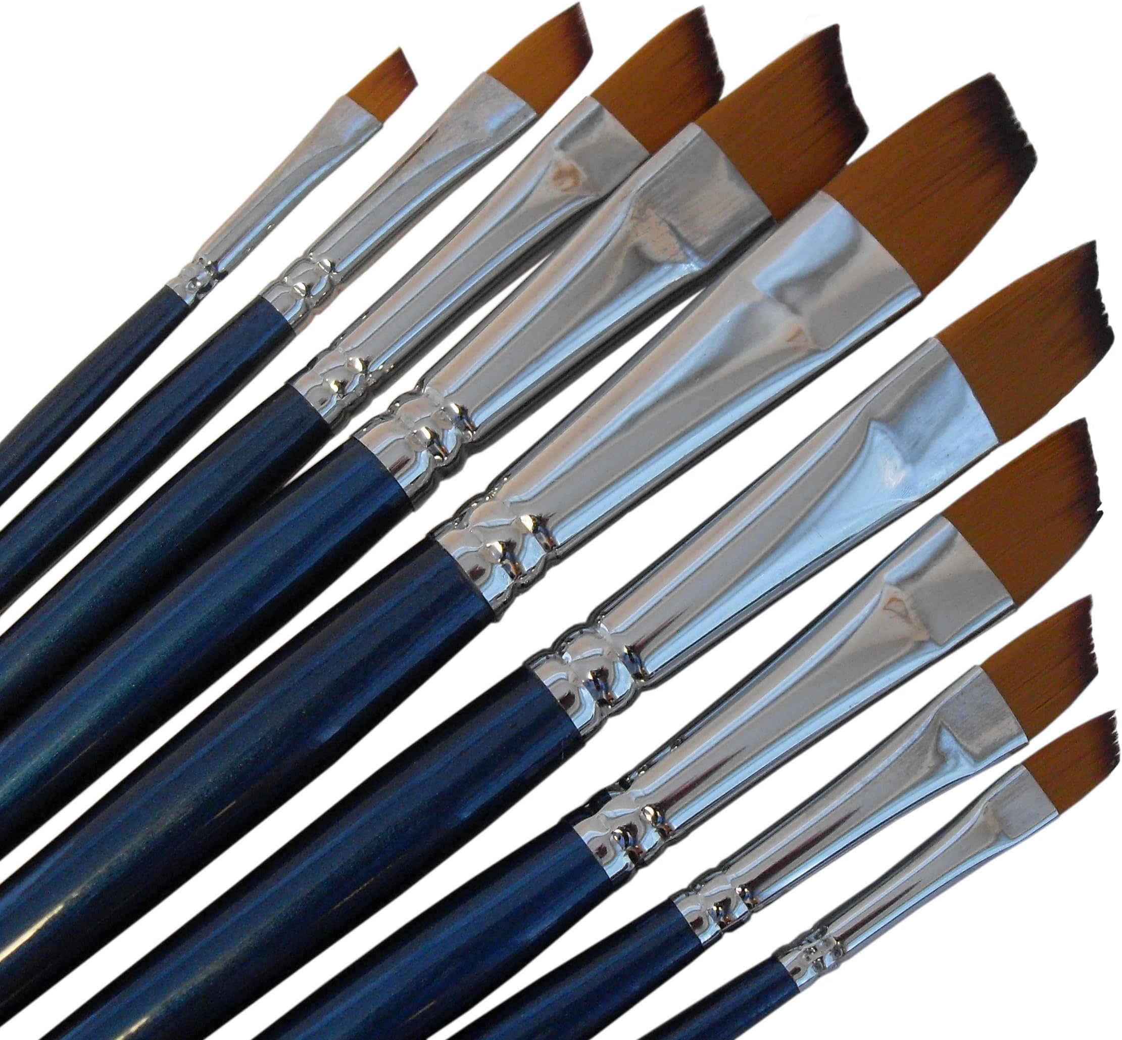 Magic Touches Paint Brush Set (9 Sizes), Finest Synthetic Nylon Angle Tip, Best Absorption Durability for Acrylic Watercolor Oil Gouache, Painting Art Supplies for Beginners to Professional Artists