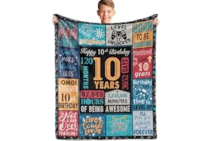 AICLIV 10 Year Old Boy Gift, Best Birthday Gifts for 10 Year Old Boy, Boys Age 10 Gifts Ideas, 10 Yr Old Gifts for Boys, 10th Birthday Decorations Blanket 60"X 50", Soft Warm Cozy Throw for Bed Sleep