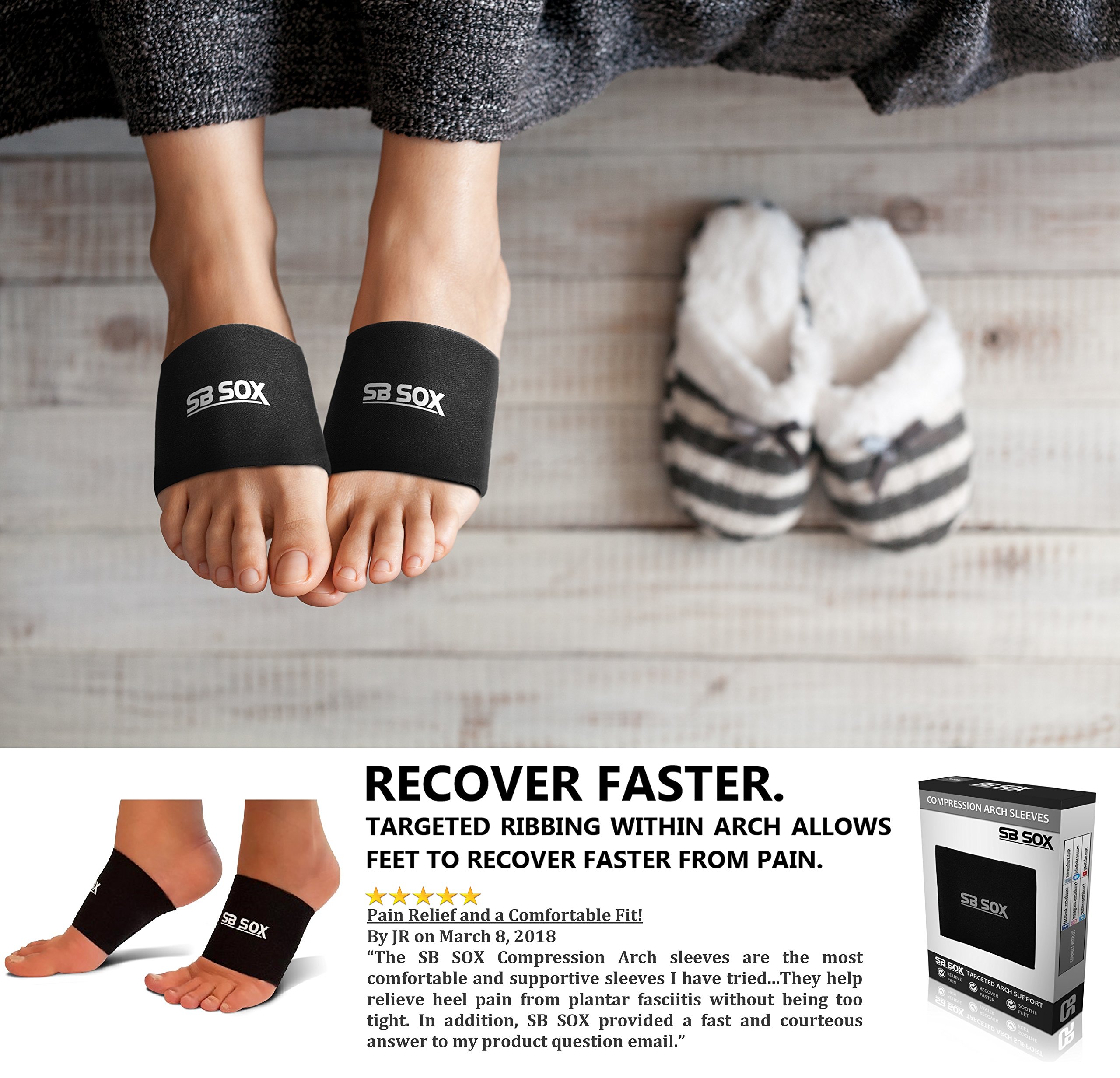 SB SOX Compression Arch Sleeves for Men & Women Perfect Option to Our