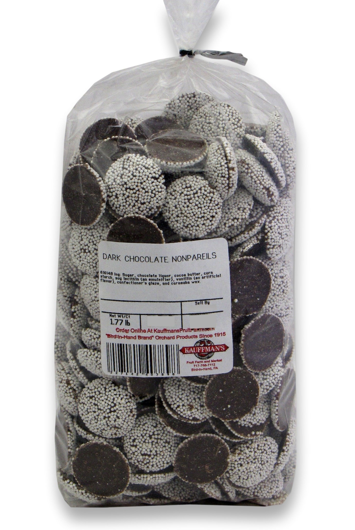thumbnail image 2 of Dark Chocolate Nonpareils Candy - 5 Pound Bulk Bag Of Chocolate Wafers With Candy Sprinkles 2 of 13