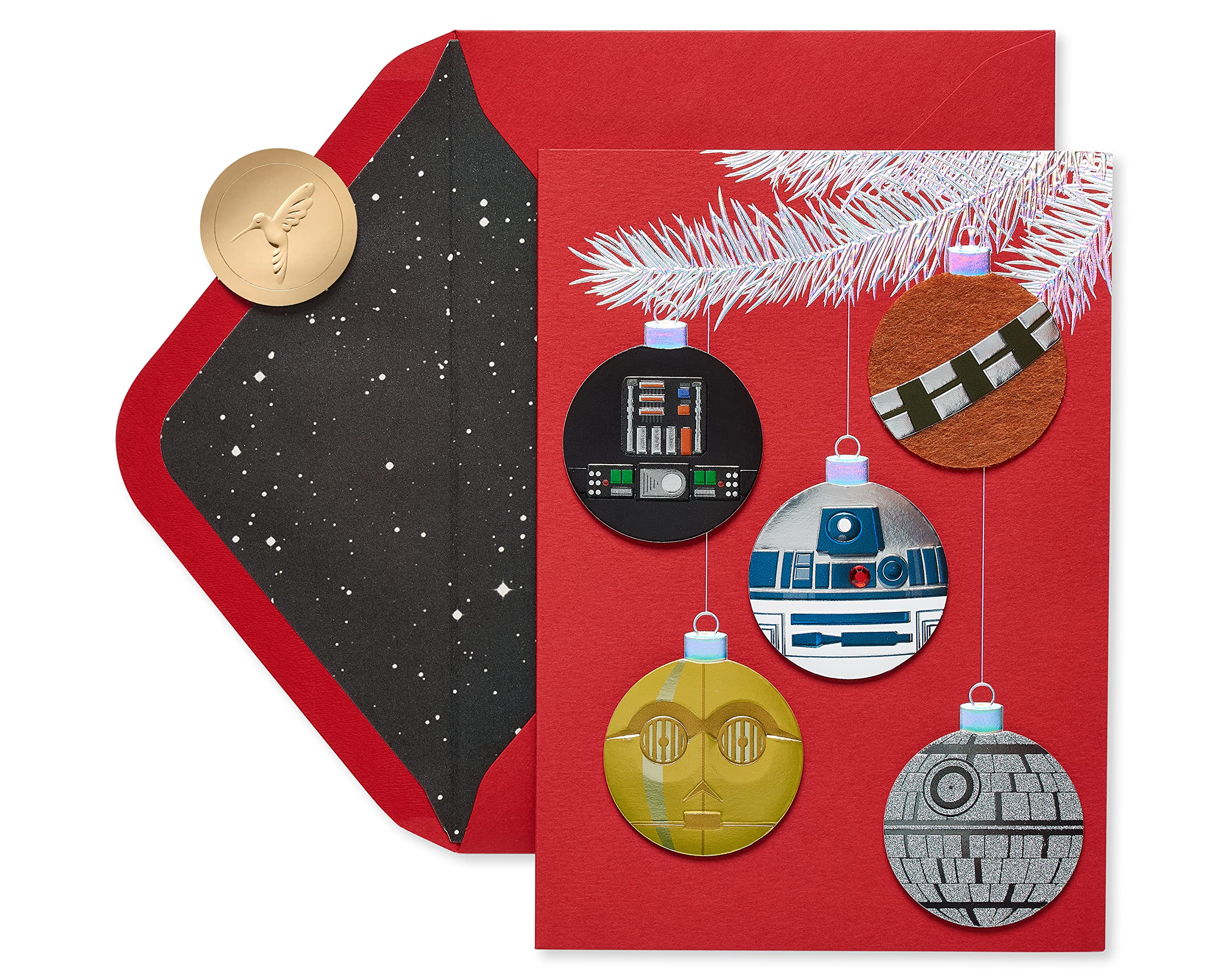 Papyrus Star Wars Christmas Cards Boxed with Envelopes, Merry Force Be with You, Ornaments (8-Count)