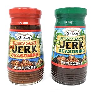 Grace Jamaican Hot & Mild Jerk Seasoning 10oz, 2 Pack