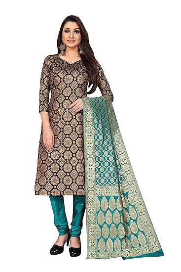 Anand Jacquard Silk Woven Salwar Suit Dress Material for Women