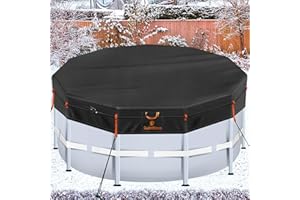 GUARDKOVE 18Ft Round Pool Cover [2025 Upgraded Super Windproof] -Winter Pool Covers for Above Ground Framed Pools(Not for Steel Wall Pool), 500D One-Piece Tear Resistant Pool Cover with Quick Tightening Ratchet