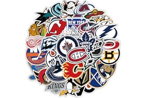 Pro Hockey Team Crests Stickers, 33-Pack (7.8 cm) – Waterproof Holographic Vinyl Decals for Laptop, Water Bottle, Suitcase, L