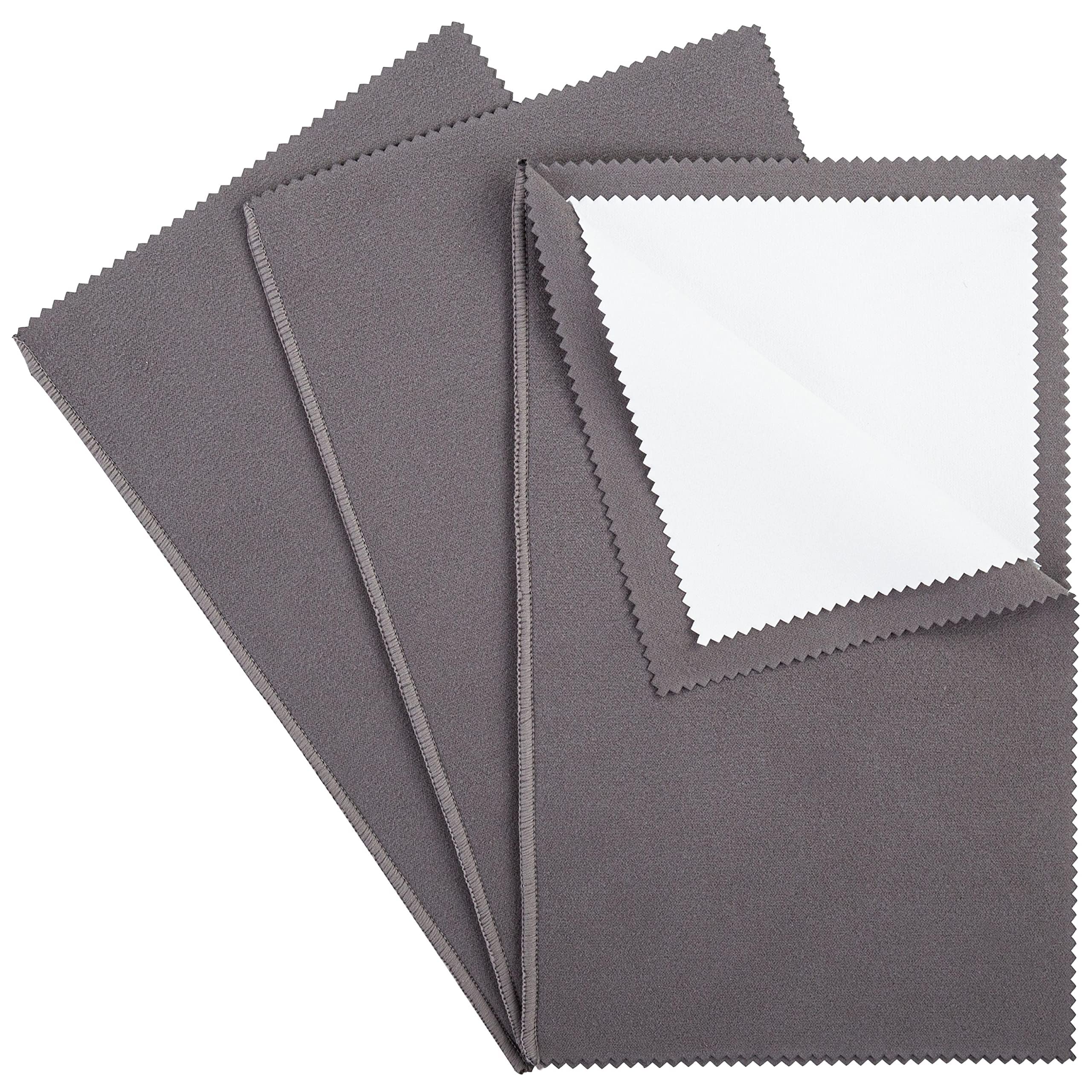 CATIFLIN 3PCS Dark Gray Silver Polishing Cloths, 10