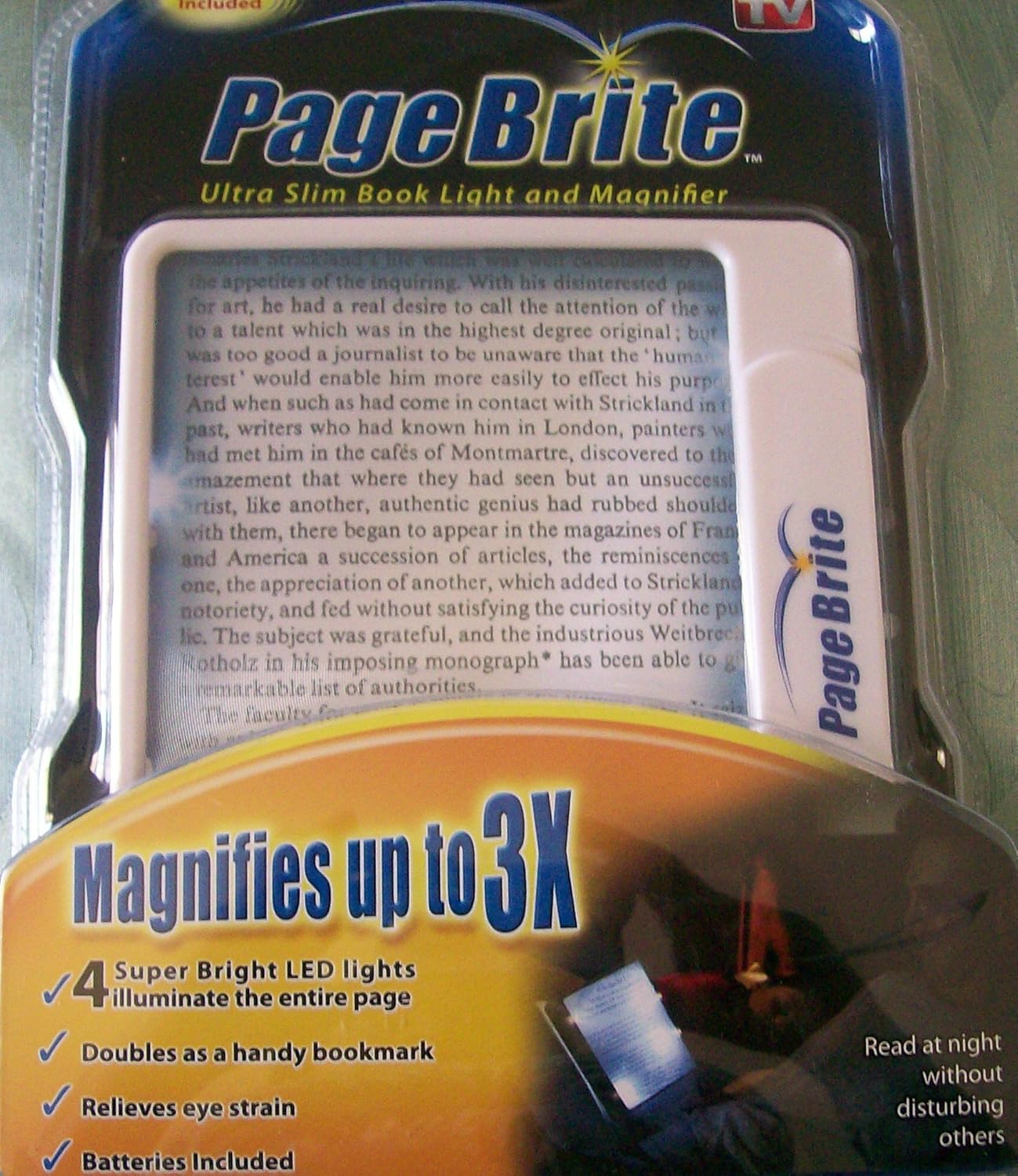 Page Brite Ultra Slim Book Light & Magnifier Inspection & Test Plus