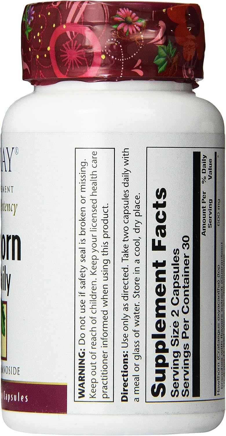 Solaray Hawthorn Two Daily Supplement 300mg | 60 CT: Health & Personal Care