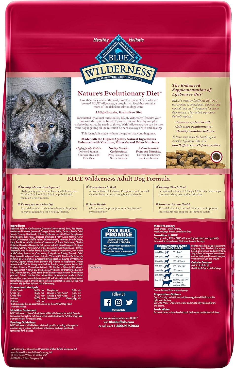 blue buffalo natural adult dry dog food salmon