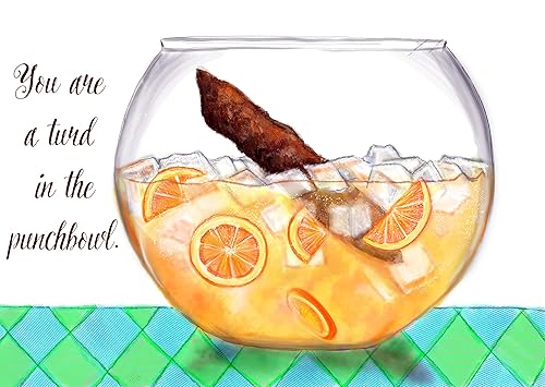 Amazon Com Turd In The Punchbowl Greeting Card Handmade