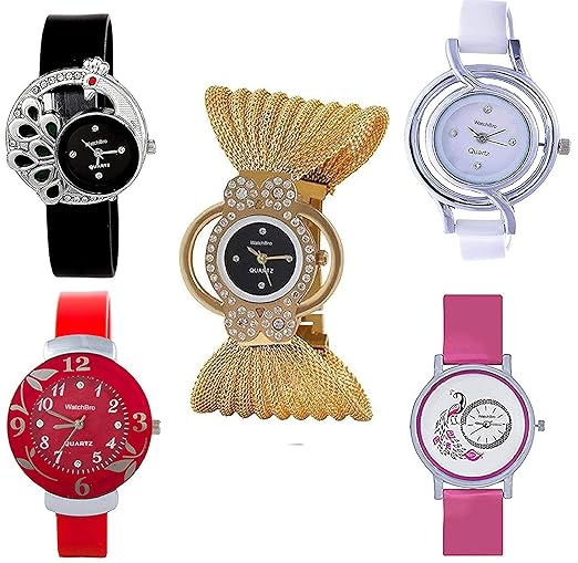 Preet Collection Analog Multicolor Dial Womens Watch Combo(Set Of 5)