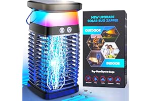 WULYNO Bug Zapper Outdoor Indoor Mosquito Zapper Solar Fly Zapper Rechargeable Electric IP70 Waterproof Plug in with RGB Light & Reading Lamp for Patio Camping Home Backyard