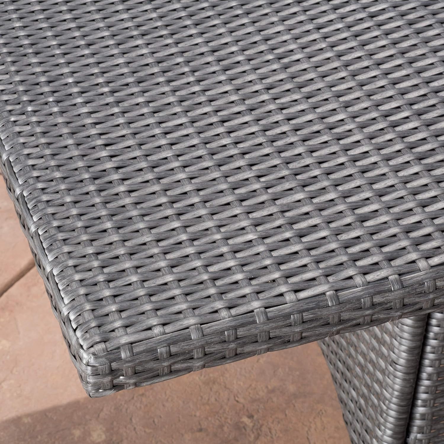 Christopher Knight Home Corsica Wicker Rectangular Dining Table, Grey : Garden & Outdoor