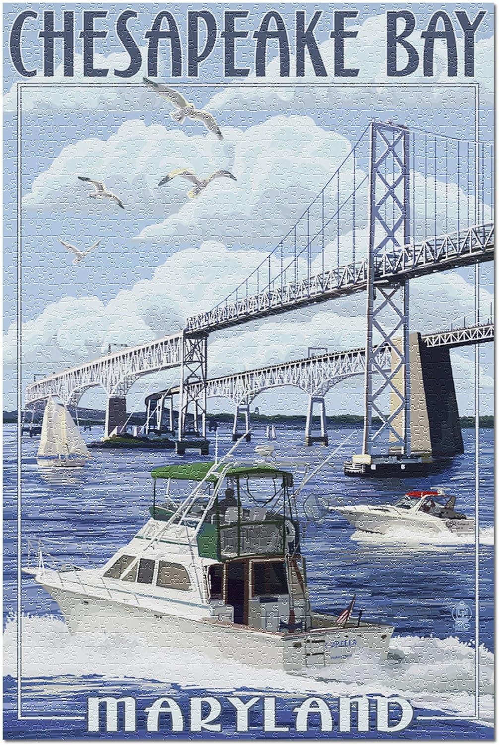 Amazon Com Maryland Chesapeake Bay Bridge 19x27 Premium 1000 Piece Jigsaw Puzzle For Adults Made In Usa Everything Else