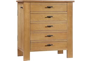 HIVES AND HONEY Hives & Honey Emma Wooden Jewelry Organizer - Tabletop Storage Chest with 4 Drawers, Multi-Compartment Design, Necklace Hooks, 2 Doors & Accent Knobs, Pine