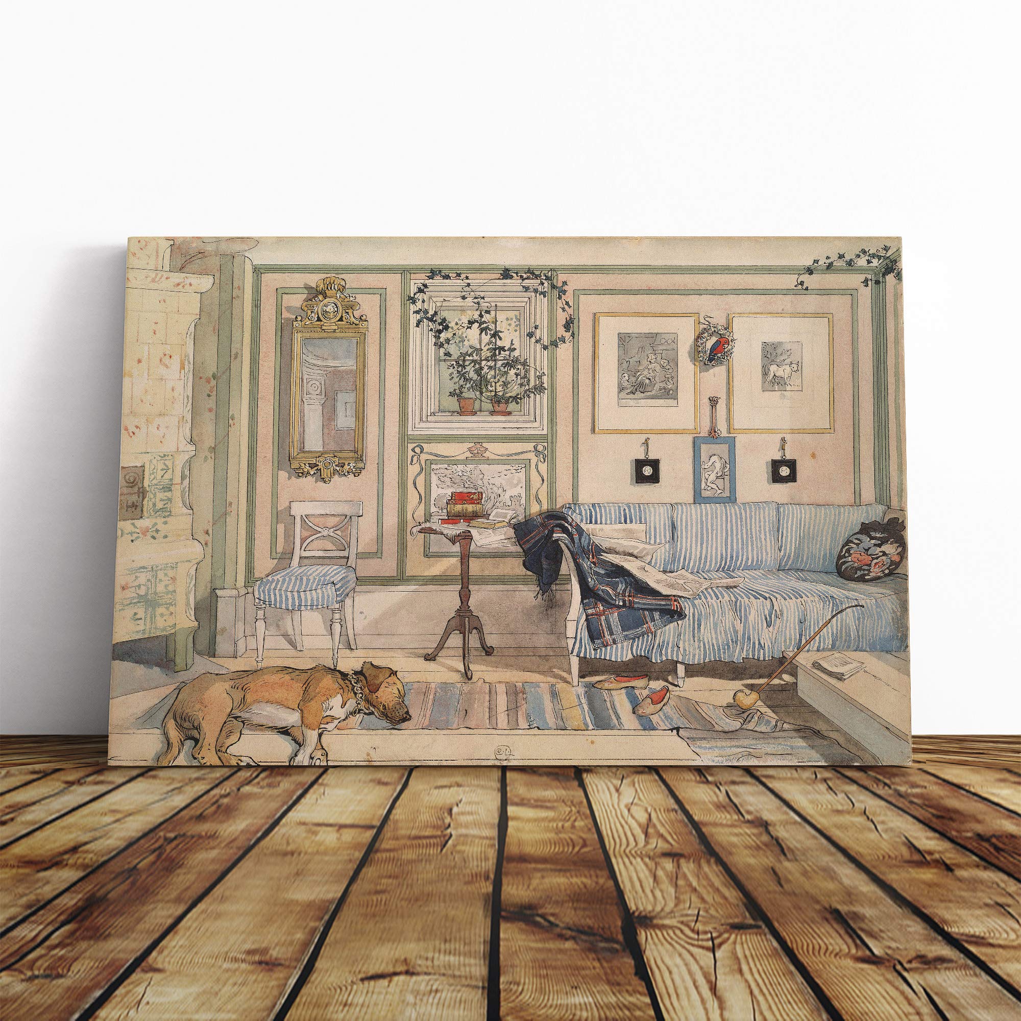 Carl Larsson Cosy Corner Canvas Print | Gallery Wrapped 30mm Frame Wall Art | 20x14 inches | Ready to Hang | Modern Picture | Living Room Bedroom Lounge Office