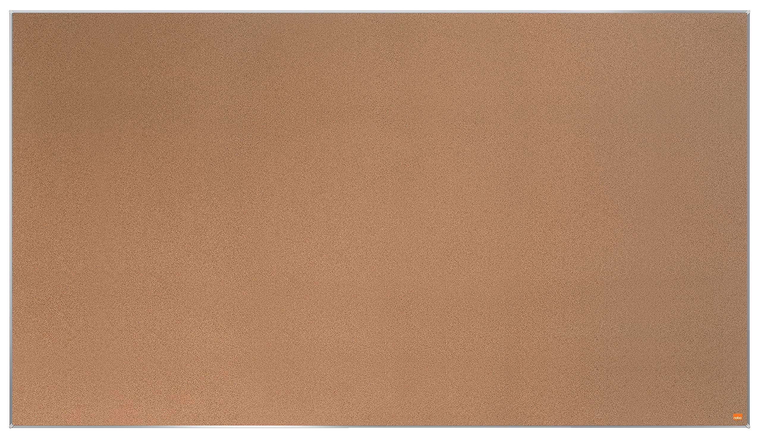 Nobo Widescreen Cork Noticeboard, 1550 x 870 mm, Slim Trim Frame, Self-Healing Cork Surface, InvisaMount Mounting System, Impression Pro, Light Brown, 1915417
