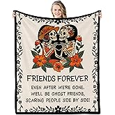 Zlomjro Funny Best Friend Birthday Gifts for Women, Friendship Gift for Women, Best Friends Blanket, Bestie Gifts for Valentines Day, for Bestie/BFFs, Skull Throw Blanket 60"X50"