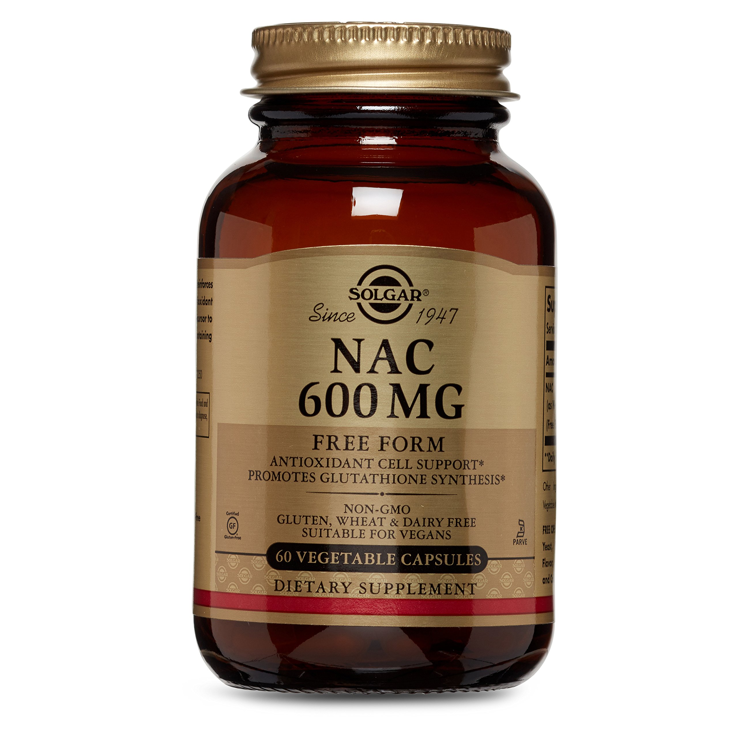 Solgar NAC (N-Acetyl-L-Cysteine) 600 mg Vegetable Capsules - Pack of 60