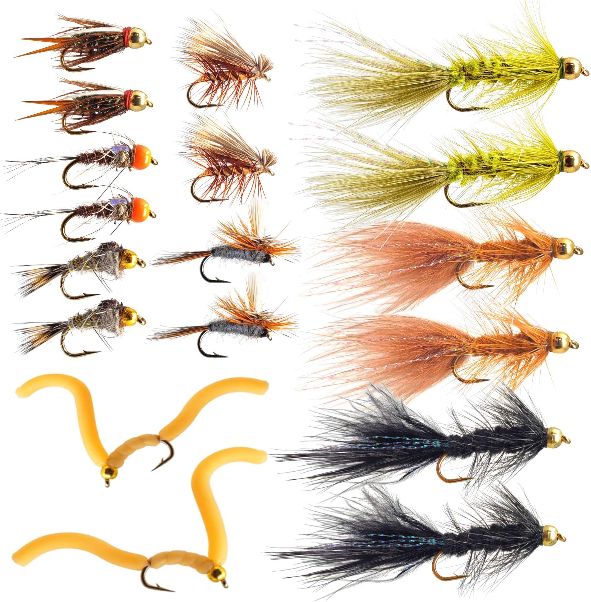 The Fly Crate Essential Dry Fly, Nymph, Streamer Assortments for Trout Fly Fishing