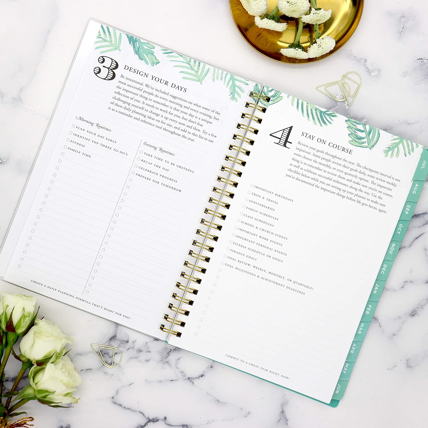 Day Designer for Blue Sky 2020-2021 Academic Year Weekly & Monthly Planner, Flexible Cover, Twin-Wire Binding, 5" x 8", Palms : Office Products
