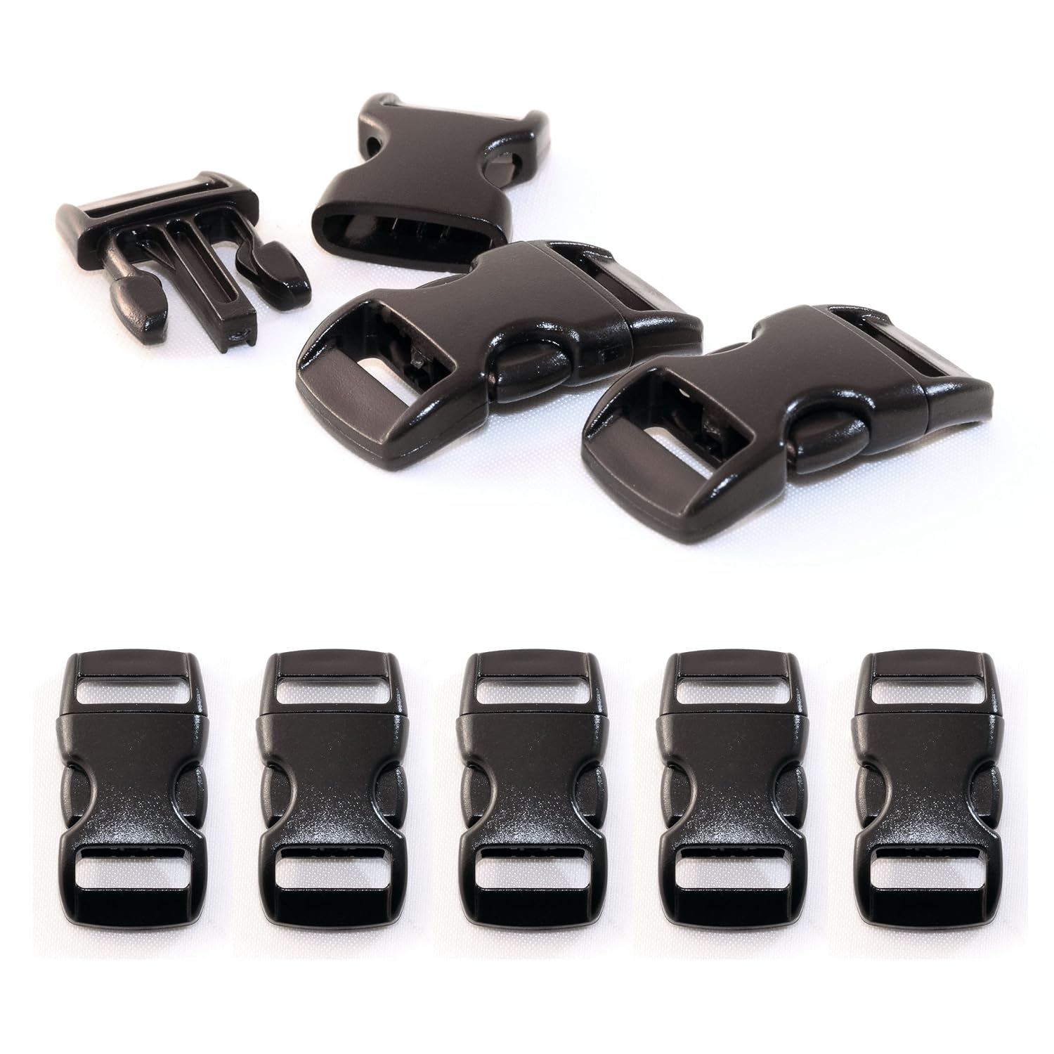 Ganzoo Klick-Verschluss Set - 10 Stück, Kunststoff, 1 Zoll, Für Paracord, Hundehalsbänder, Rucksäcke