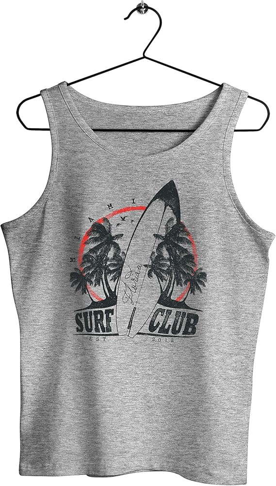 Men's Tank Top Muscle Shirt Best Style Miami Surf Club Beach Wave