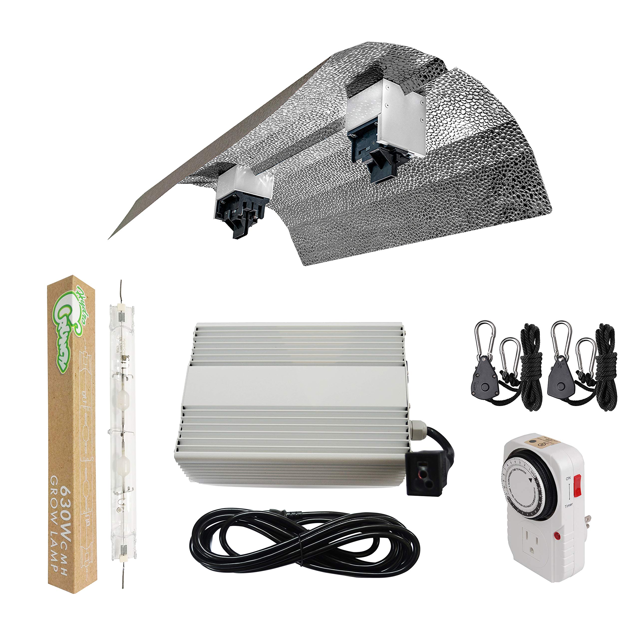 Hydro Crunch630-Watt DE CMH Grow Light System with Double Ended Wing Reflector