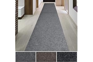 iCustomRug Spartan Waterproof Utility Runner Rug Mat, Floor Protector from Snow & Dirt, High-Traffic Areas, Non Slip Backing, Doorway, Hallway, Washable, Custom Width & Lengths 3' X 10' in Grey