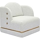 Tov Furniture Earl Nubby Cotton White Chenille Accent Chair