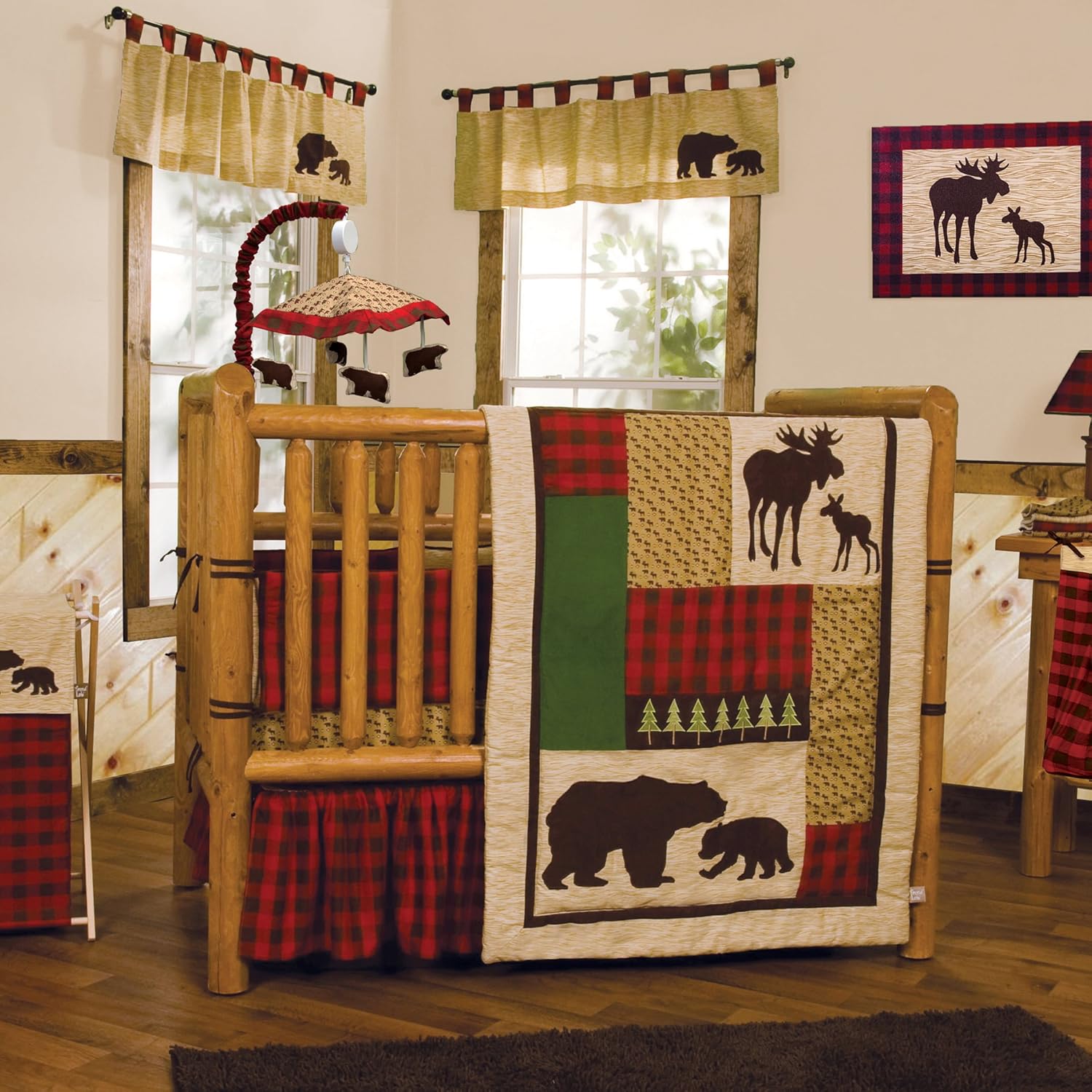 buffalo plaid baby mobile