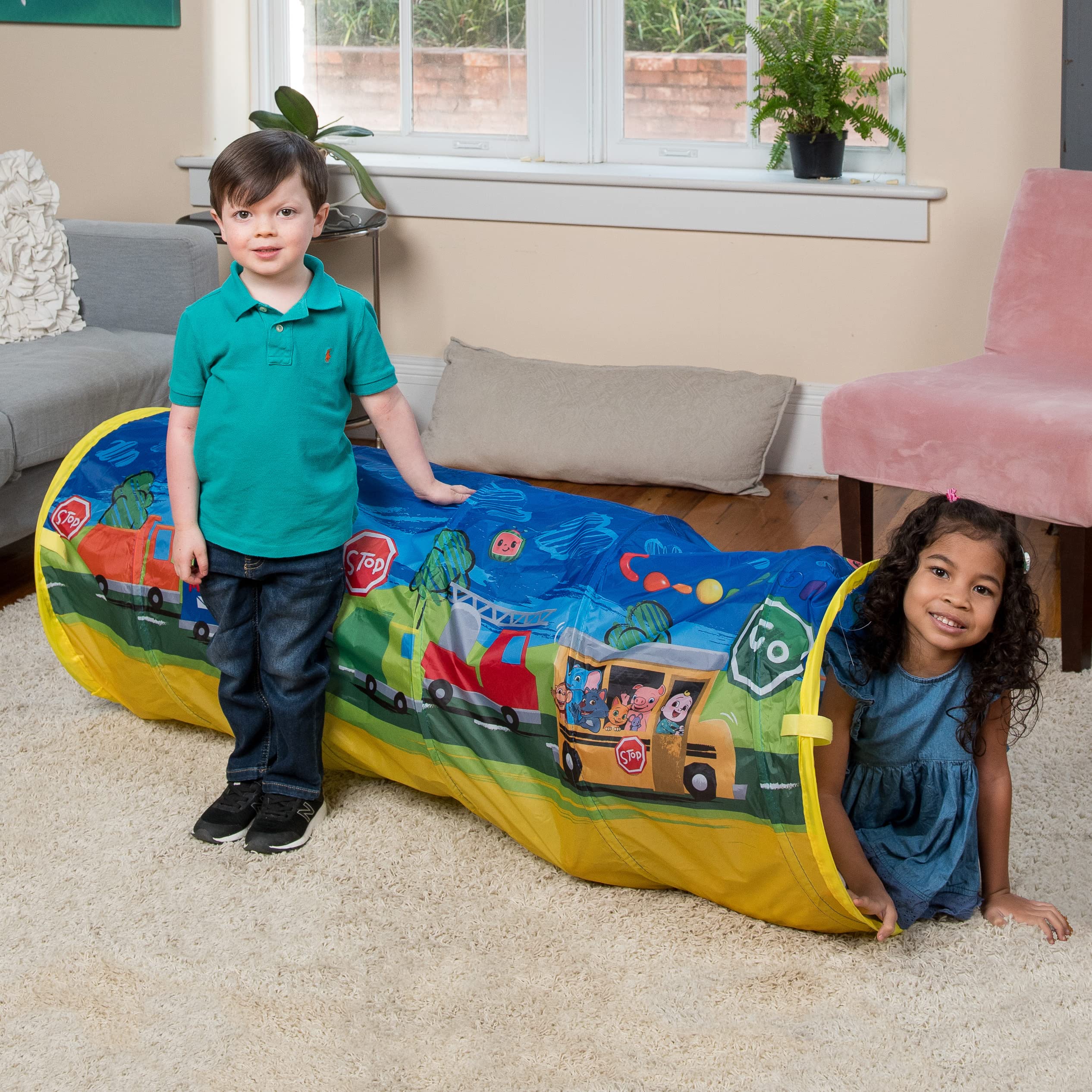 Cocomelon Tunnel for Toddlers Pop Up Play Tunnel Tent for Kids to Crawl Through | Collapsible and Portable Toy