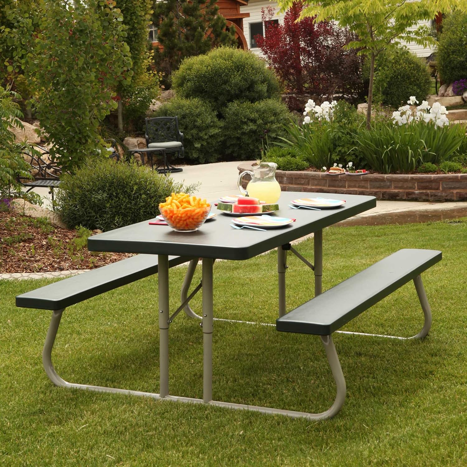 Lifetime 22123 Folding Picnic Table, 6 Feet, Hunter Green : Folding Patio Tables : Garden & Outdoor