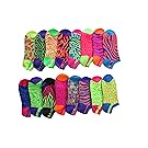 Family Socks Women No Show Mix and Match Animal Print Socks (6-pack ( 12 different designs), neon ASST)