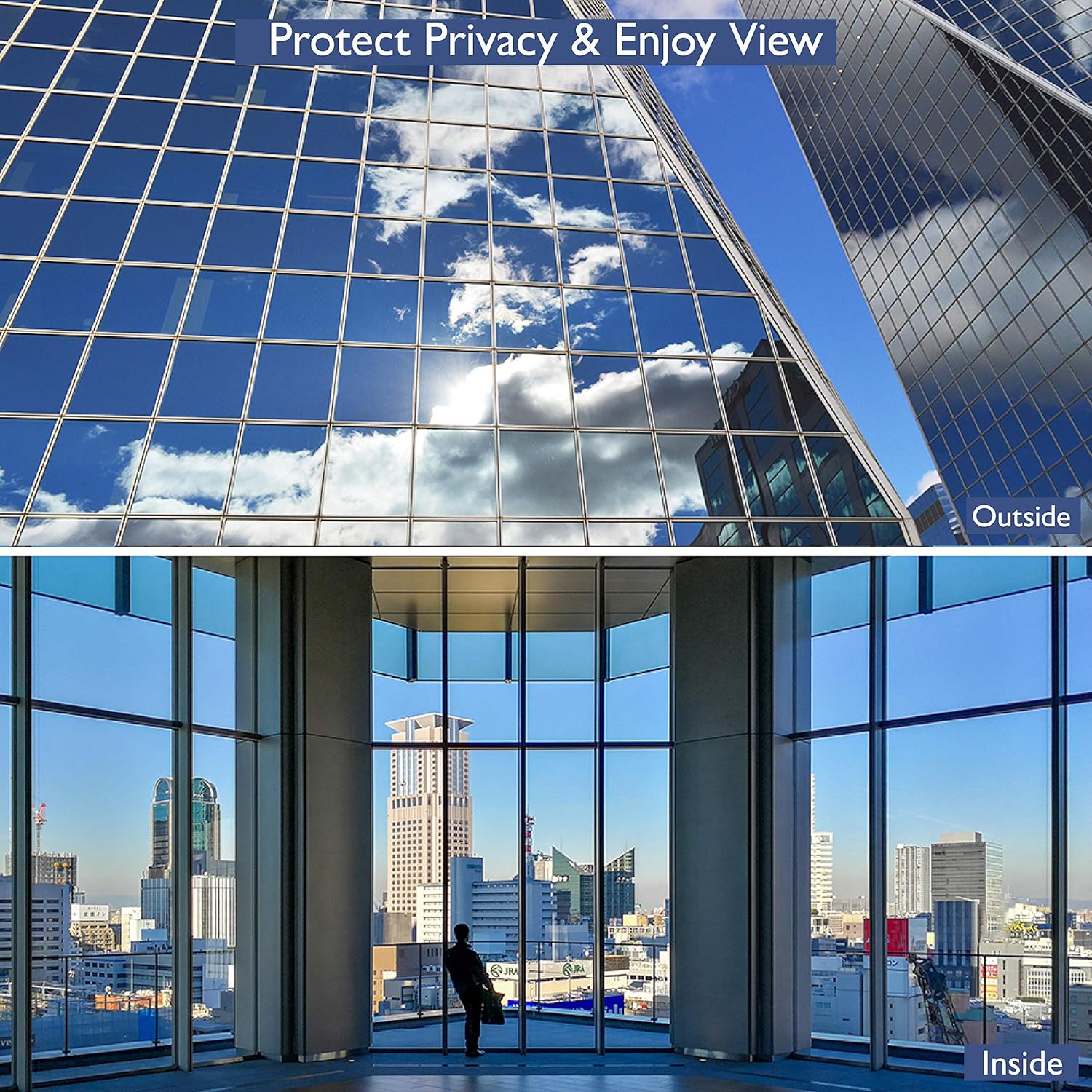rabbitgoo Heat Reflective Window Film Privacy Film for Glass Windows One Way Mirror Tint Sticker Sun Blocker - Image 4