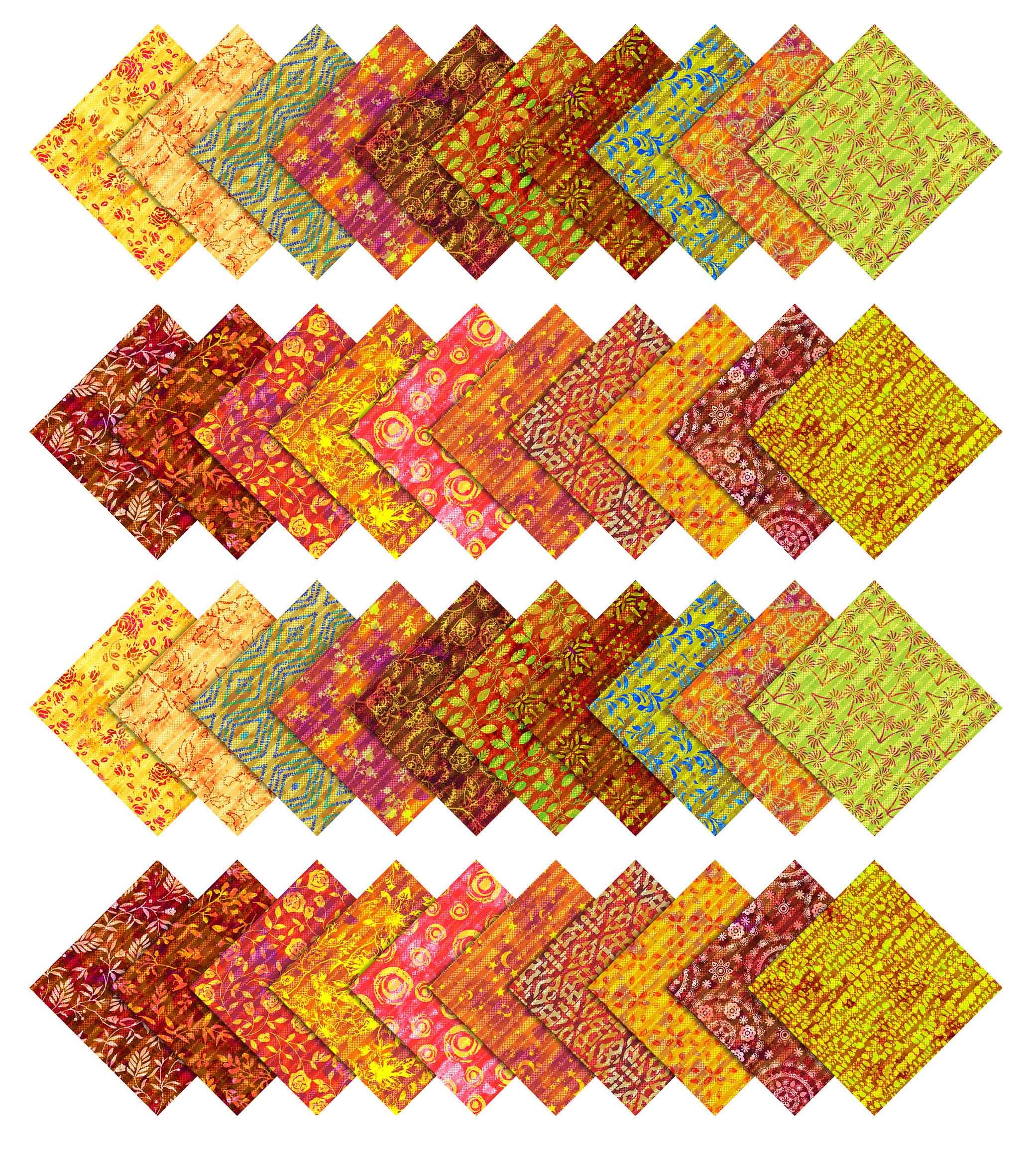 Soimoi Batik Print Precut 10-inch Cotton Fabric Quilting Squares Charm Pack DIY Patchwork Sewing Craft