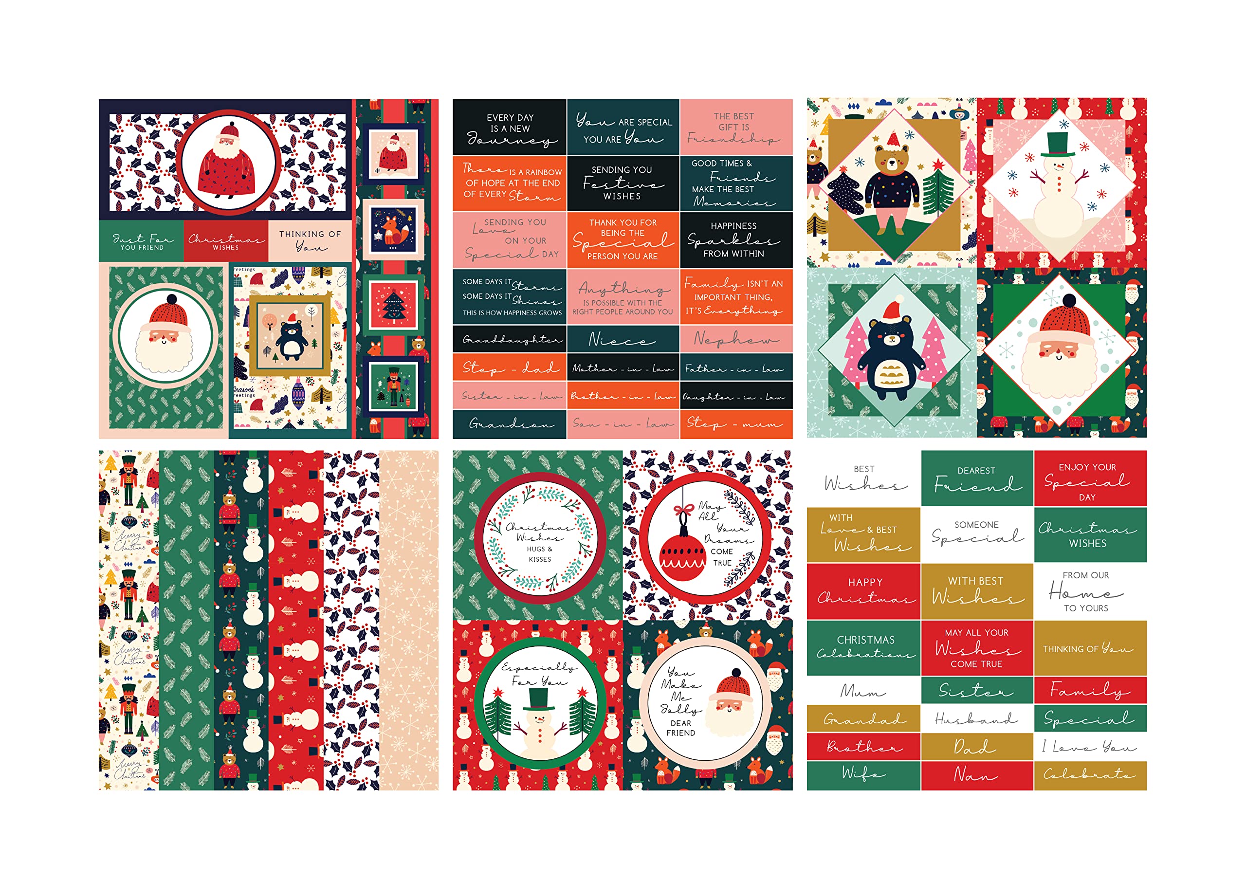 Paper Boutique Perfect Partners-Cool Yule-Embellishment Pad, Multicoloured, 8 x 8 inches