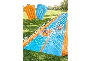 Sloosh Super Double Water Slide for Adult Kids, 25ft x 7ft Heavy Duty Lawn Water Slide with Sprinkler and 2 Slip Inflatable B