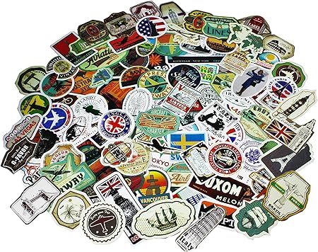 Amazon 大人気 ヴィンテージ 風 トラベルステッカー シール 安心 防水加工 シール ステッカー おもちゃ