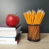 D.RECT Metal Pen Holder Round Wire Mesh Black 85 mm Office Organizer view 2