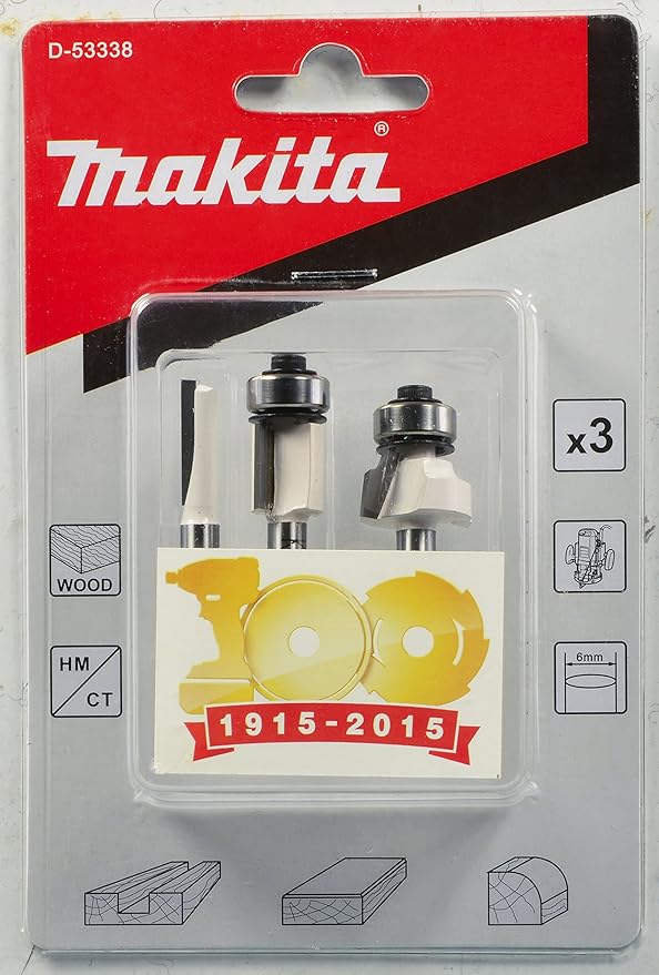 Makita Router Bit Set 3 Pieces 6 mm Pack of 1, 53338 Amazon.co.uk DIY