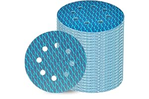 ZHONGHAINUO Orbital Sander Sandpaper 5 Inch 8 Hole Sanding Disc Hook and Loop Pads Sand Paper 80 Grit for Wood Metal 70 PCS Blue Aluminum Oxide Anti Blocking Rhombus Sanding Discs