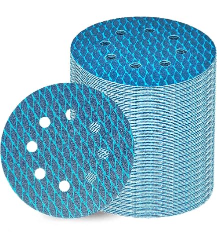 60pcs 5 inch Sanding Discs Hook and Loop Diamond Shape, Blue
