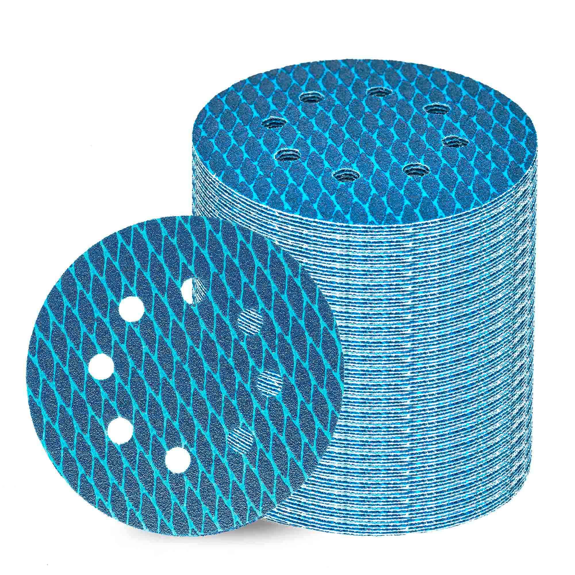 Orbital Sander Sandpaper 5 Inch 8 Hole Sanding Disc Hook and Loop Pads Sand Paper 80 Grit for Wood 70 PCS Blue Aluminum Oxide Anti Blocking Rhombus Sanding Discs