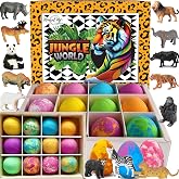 Bath Bombs for Kids with Surprise Inside, 12 pk Kids Bath Bombs with Toys | Bath Bombs with Jungle Toys, Organic, Natural, Skin-Moisturizing Bubble BathBombs. Birthday Gifts for Boys, Girls, Toddlers