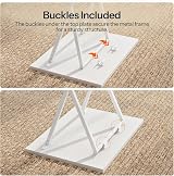 HOOBRO Side Table 2 Set Folding TV Tray Table Metal Industrial White EWW25BZ01N1 view 7