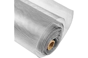 FCSOTSPS 304 Stainless Steel Mesh Window Screen Roll, 35IN x 10FT Metal Window Screen Replacement,Silver Woven Wire Mesh Screen for Window, Door, Patio,Pet (22 Mesh)