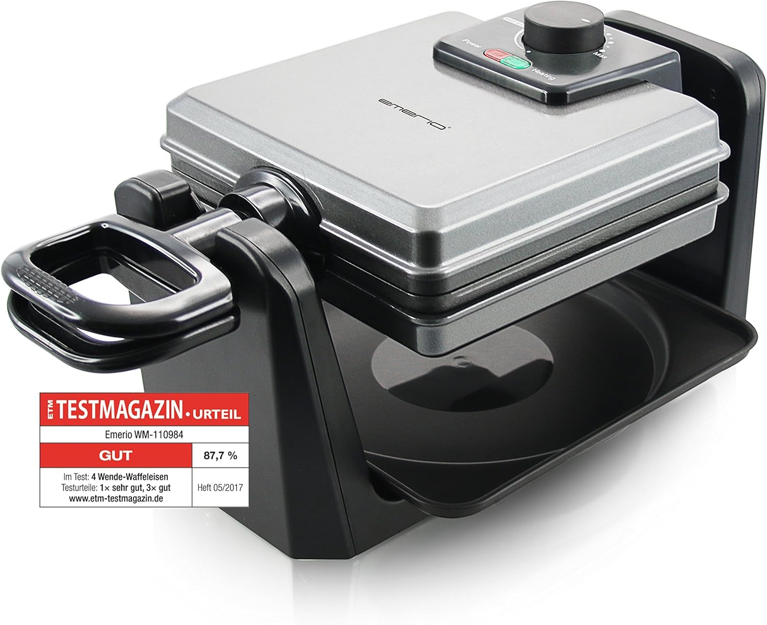 Drehbares Waffeleisen Emerio WM-110984 mit 1000 Watt für Belgische Waffeln