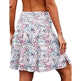 COOrun 20" Tennis Skirt Women Knee Length Golf Long Skort with Pockets High Waisted Athletic Sports Inner Shorts Skirts S-3XL